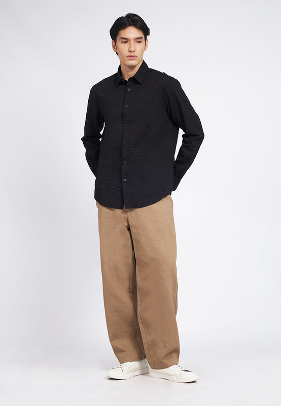 Long Sleeve Seersucker Shirt