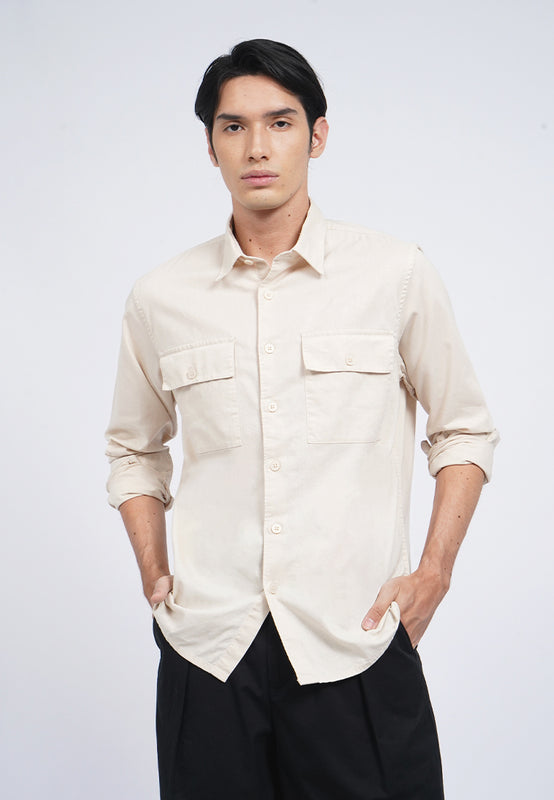 Linen Look Long Sleeve Shirt