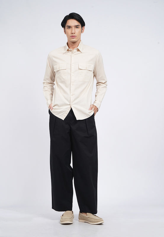 Linen Look Long Sleeve Shirt