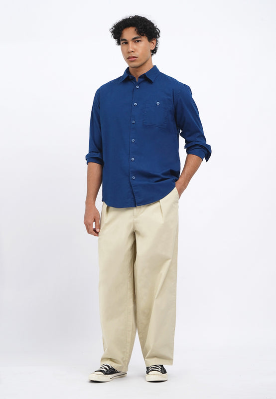 Linen Look Long Sleeve Shirt