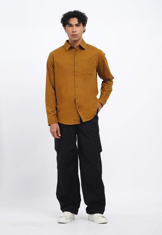 Linen Look Long Sleeve Shirt