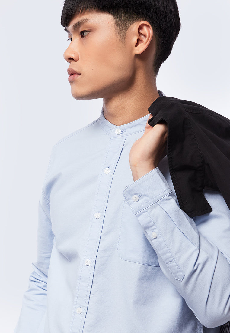 Mandarin Collar Long Sleeve Shirt