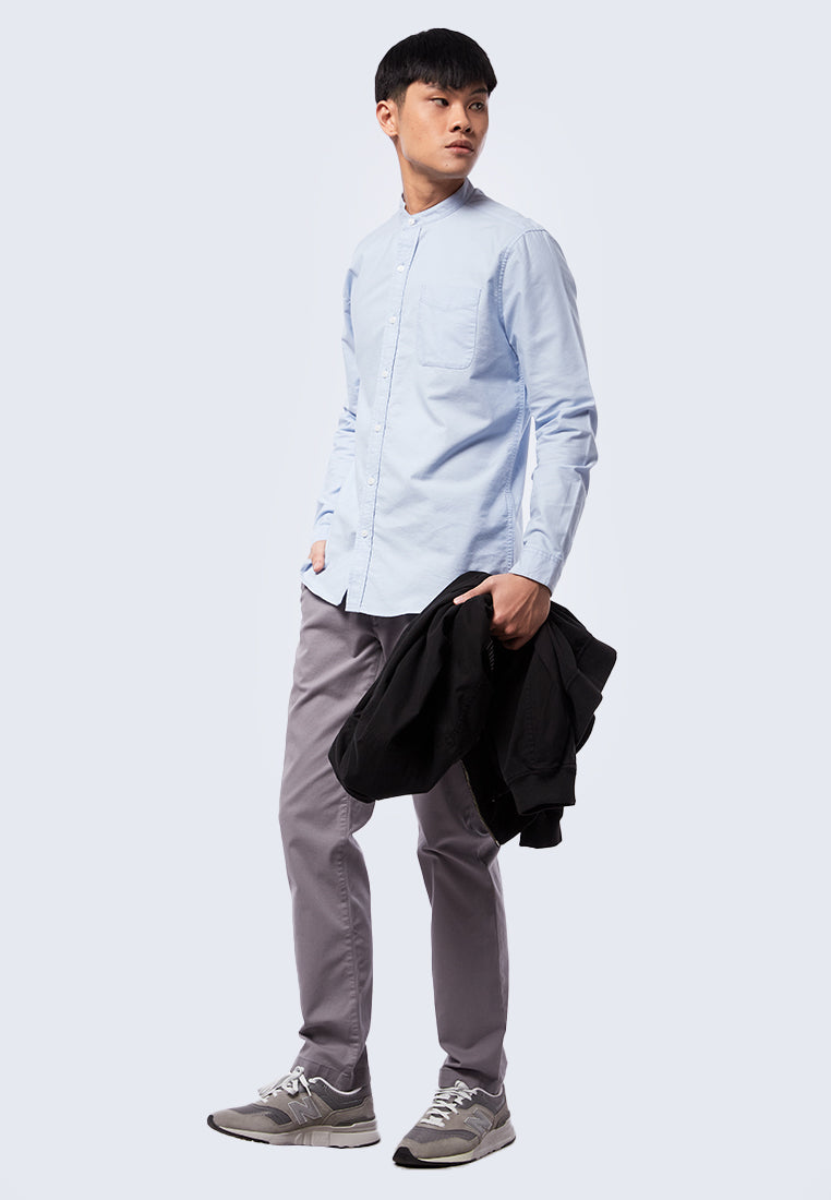Mandarin Collar Long Sleeve Shirt