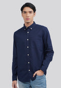 Regular Fit Long Sleeve Oxford Shirt Navy