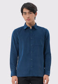 Regular Fit Long Sleeve Corduroy Shirt Blue