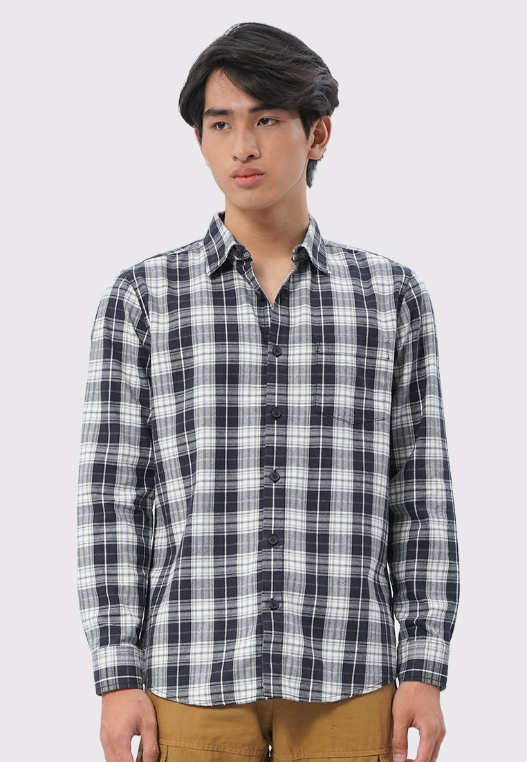 Soft Wash Long Sleeve Flannel Shirt Black