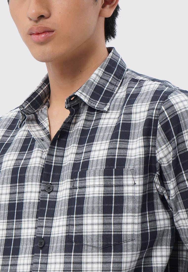 Soft Wash Long Sleeve Flannel Shirt Black
