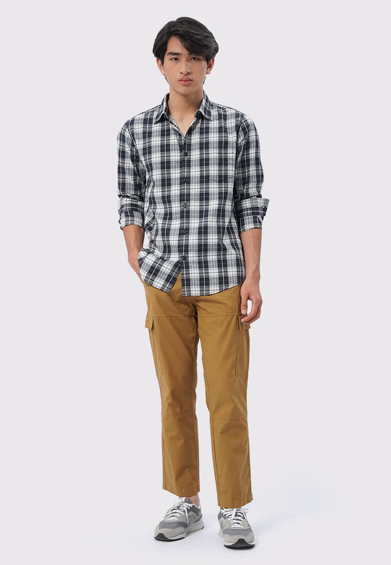 Soft Wash Long Sleeve Flannel Shirt Black