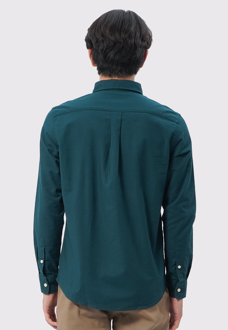 Soft Wash Long Sleeve Oxford Shirt Green