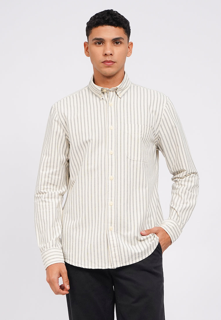 Long Sleeve Oxford Stripes Shirt