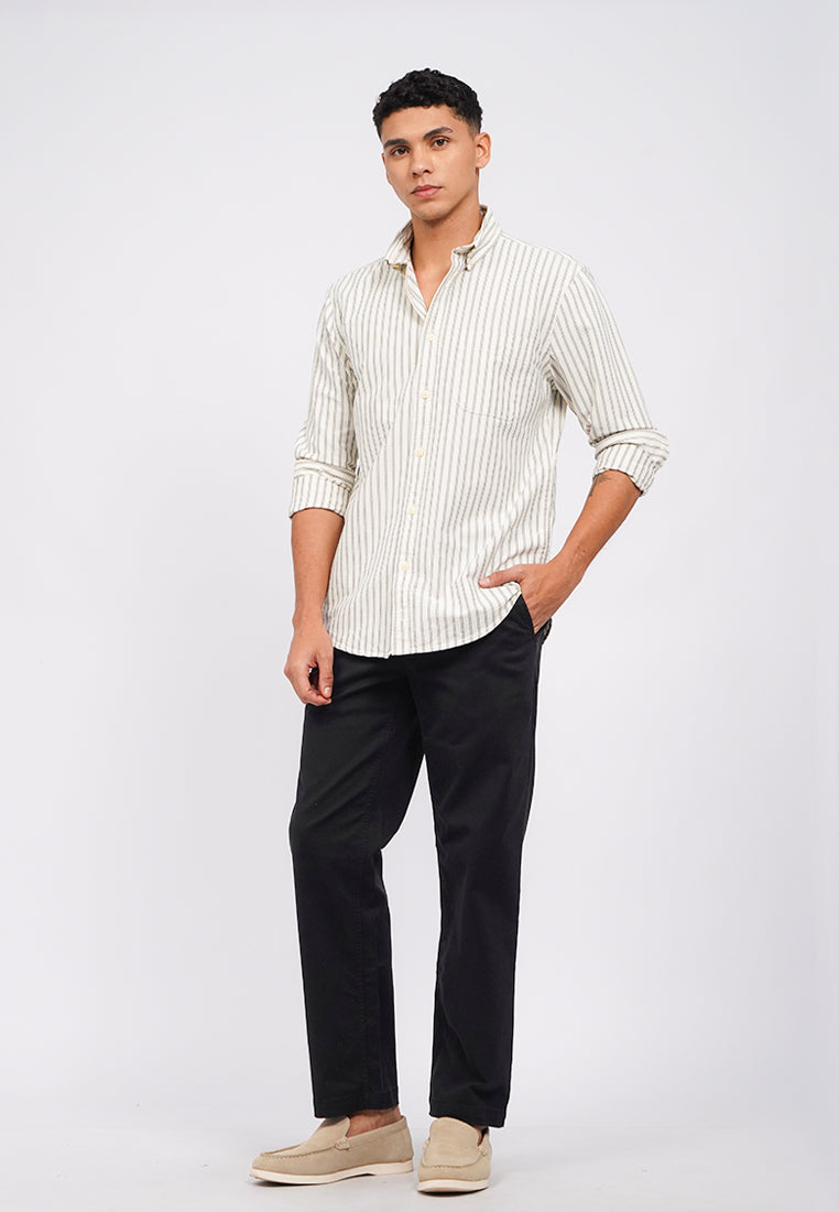 Long Sleeve Oxford Stripes Shirt