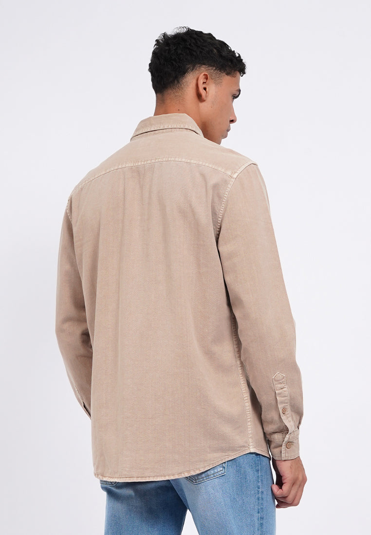 Long Sleeve Garment Dyed Shirt