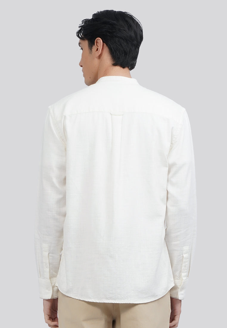 Linen Blend Long Sleeve Koko Shirt Ecru