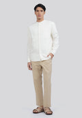 Linen Blend Long Sleeve Koko Shirt Ecru