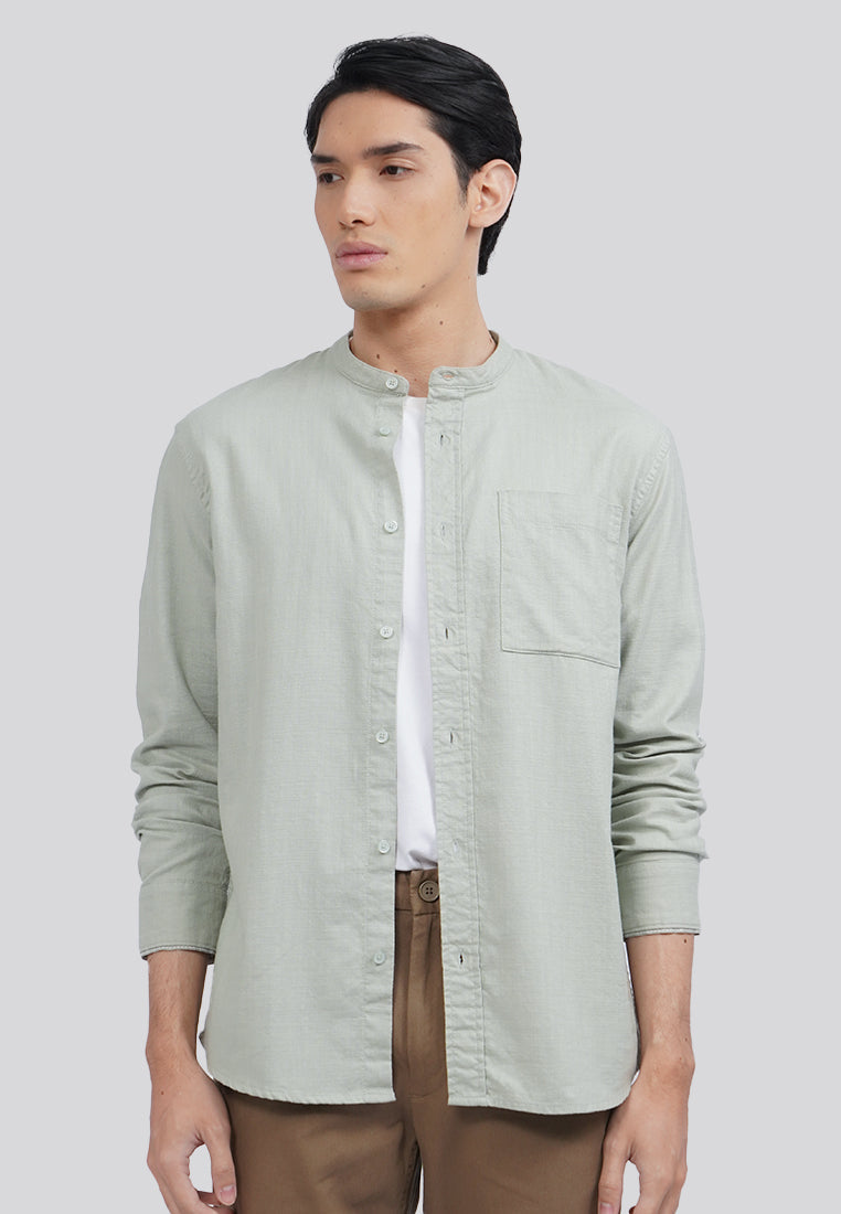 Linen Blend Long Sleeve Koko Shirt Sage