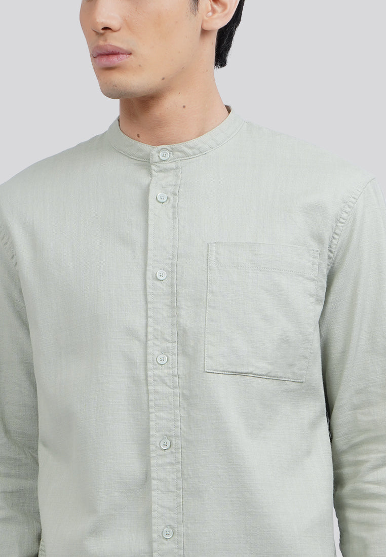 Linen Blend Long Sleeve Koko Shirt Sage