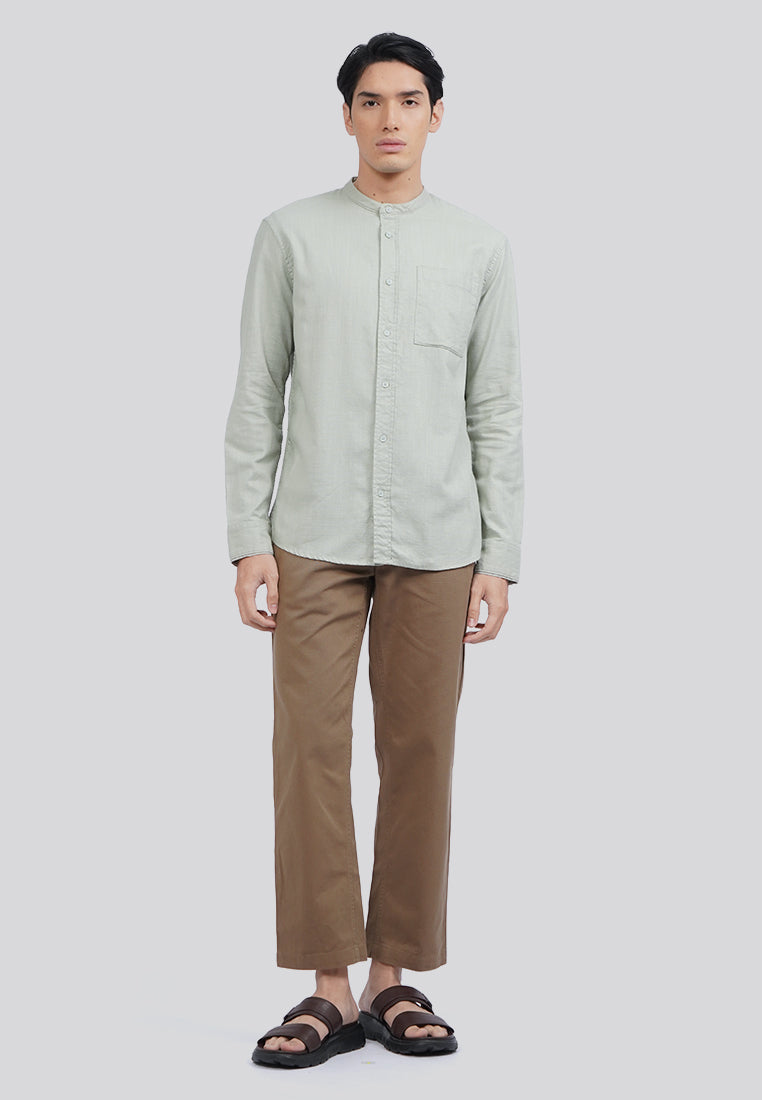 Linen Blend Long Sleeve Koko Shirt Sage