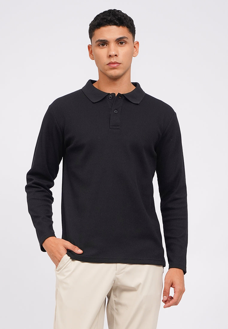 Slim Fit Long Sleeve Polo Shirt