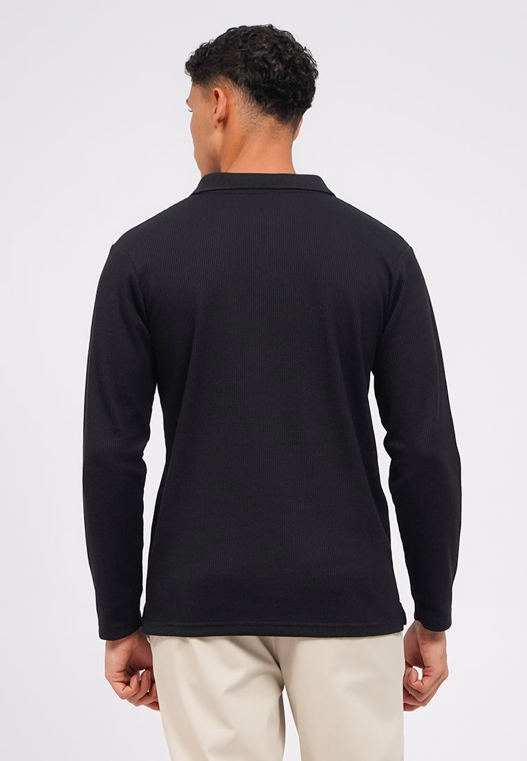 Slim Fit Long Sleeve Polo Shirt