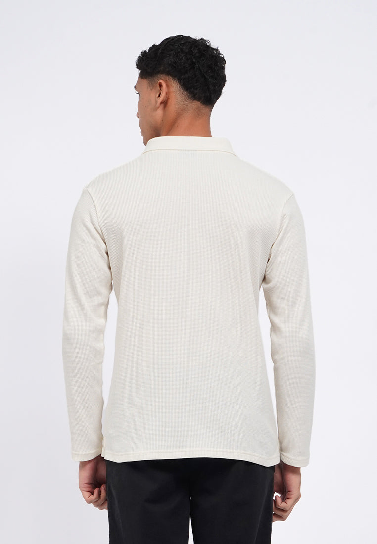 Buttoned Long Sleeve Polo Shirt