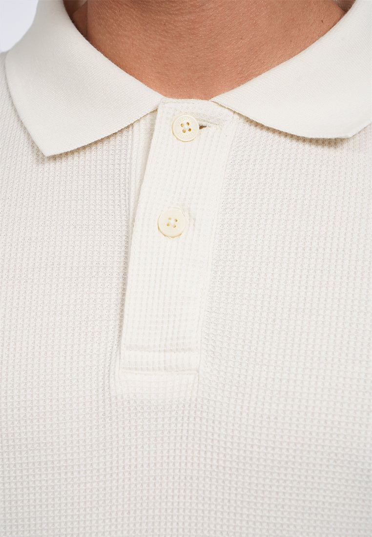 Buttoned Long Sleeve Polo Shirt