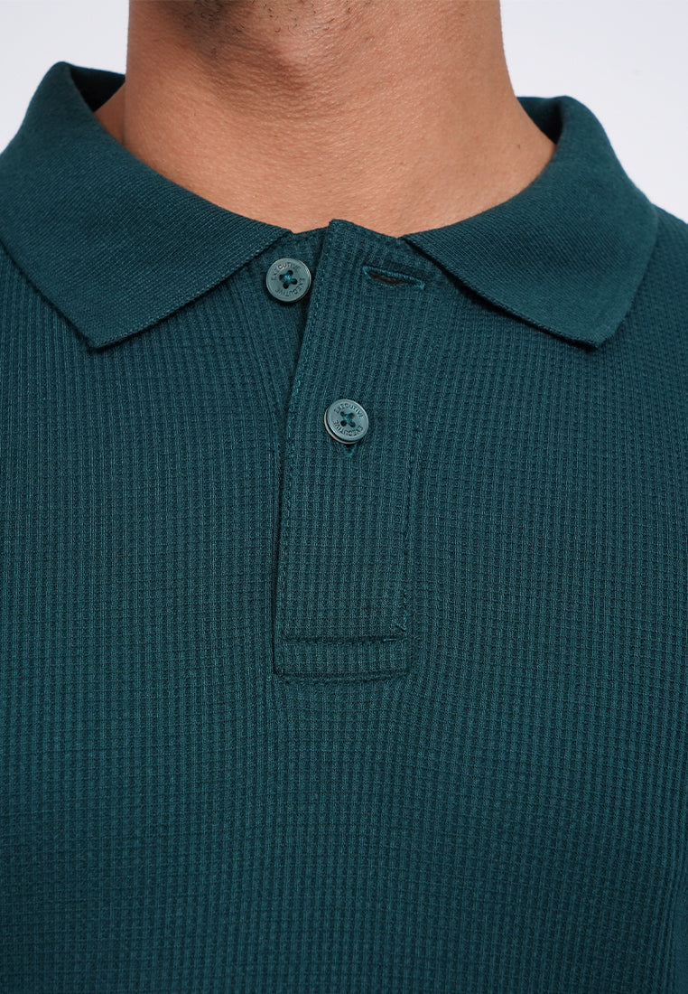 Buttoned Long Sleeve Polo Shirt
