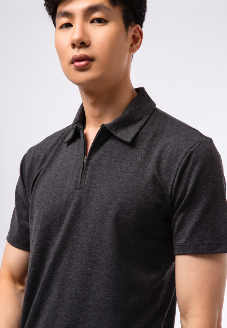 Polo Shirt With Zipper Details