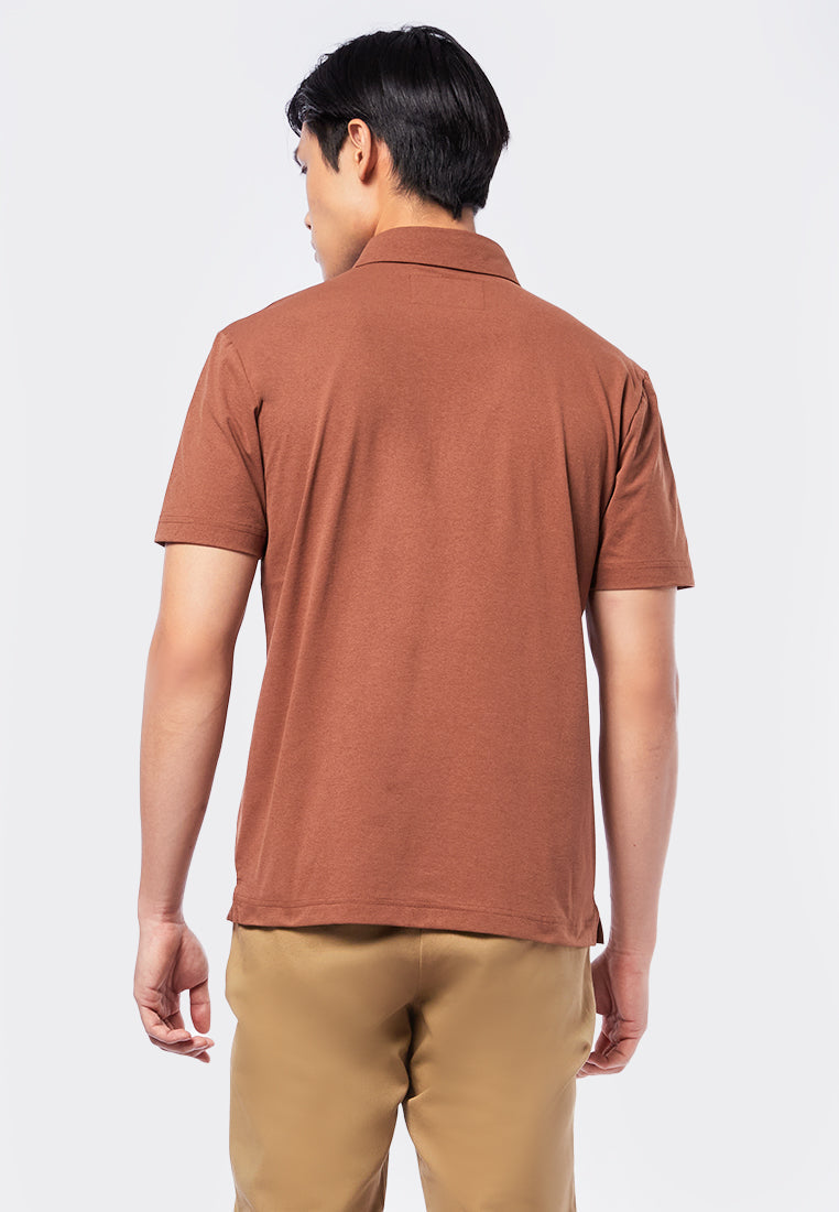 Short Sleeve Polo Shirt with Zipper