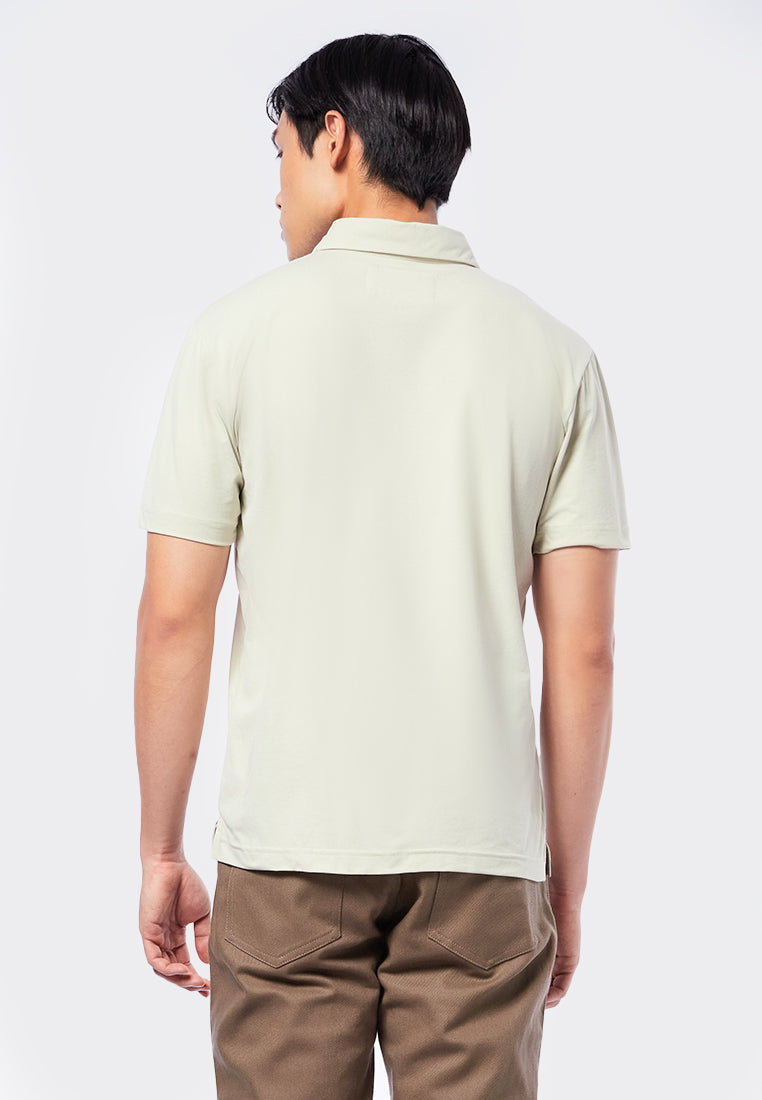 Short Sleeve Polo Shirt with Zipper