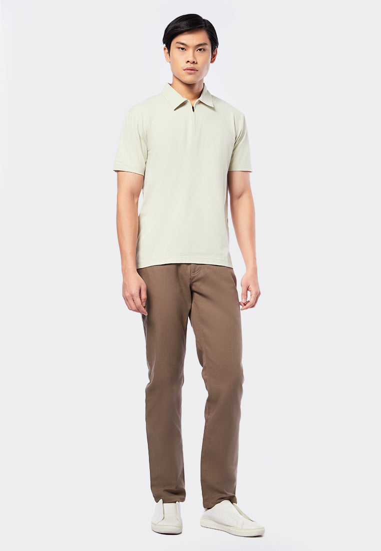 Short Sleeve Polo Shirt with Zipper