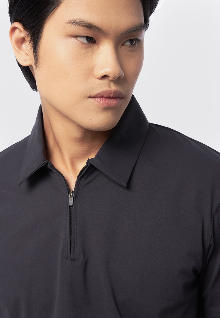 Short Sleeve Zip Polo Shirt