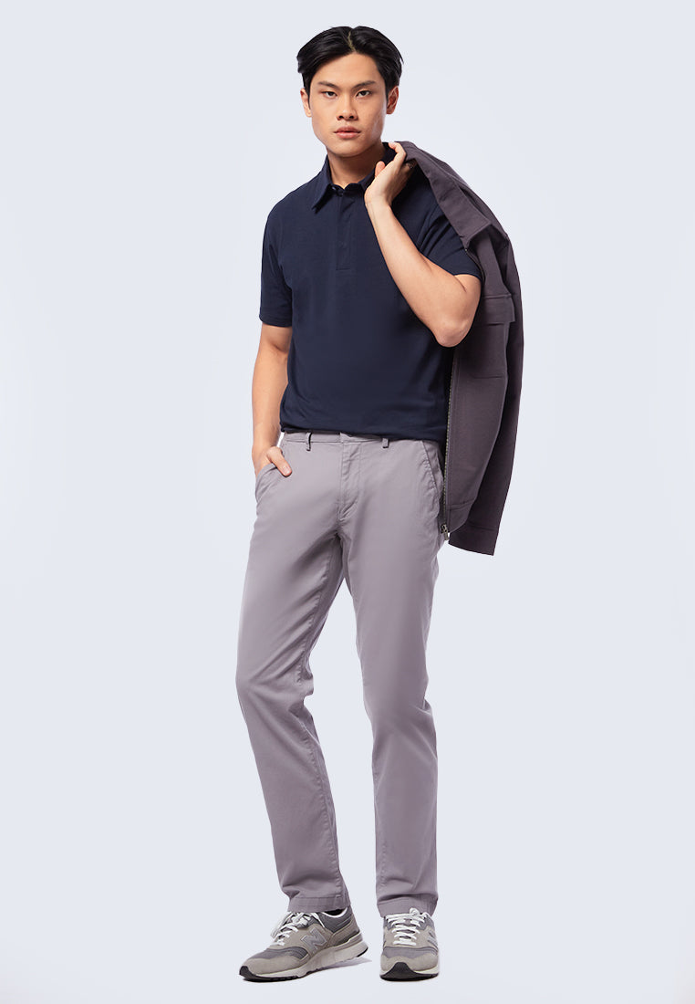 Hidden Placket Short Sleeve Polo Shirt