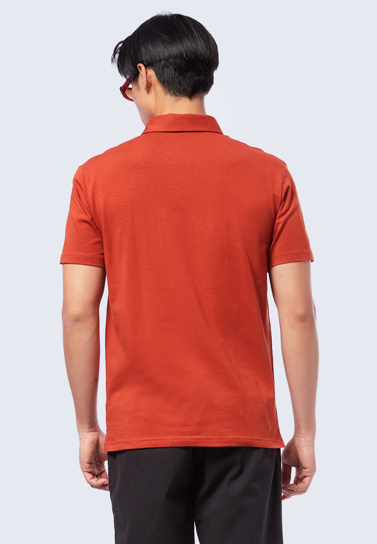 Hidden Placket Short Sleeve Polo Shirt