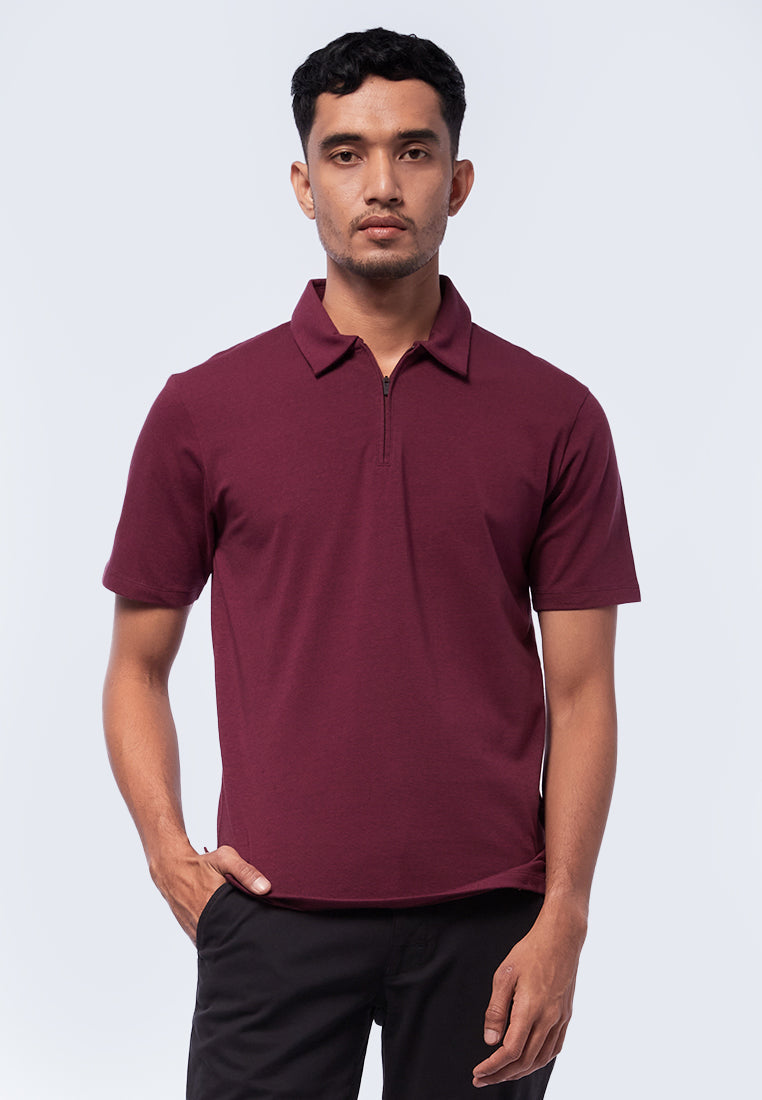 Short Sleeve Zip Polo Shirt