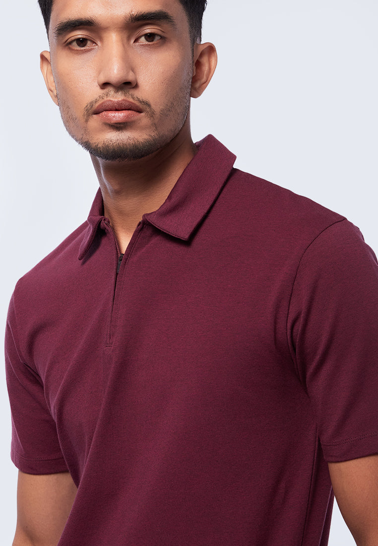 Short Sleeve Zip Polo Shirt