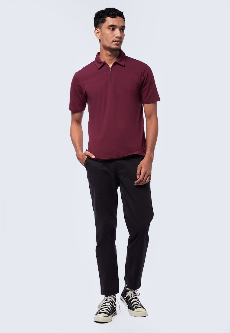 Short Sleeve Zip Polo Shirt