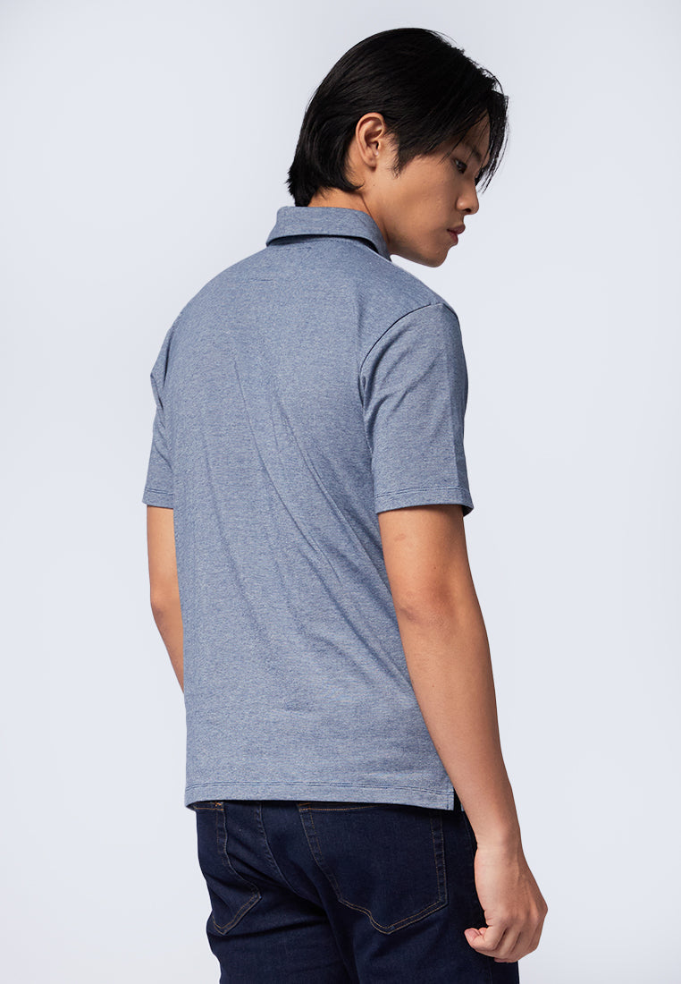 Slim Fit Polo Shirt with Zipper