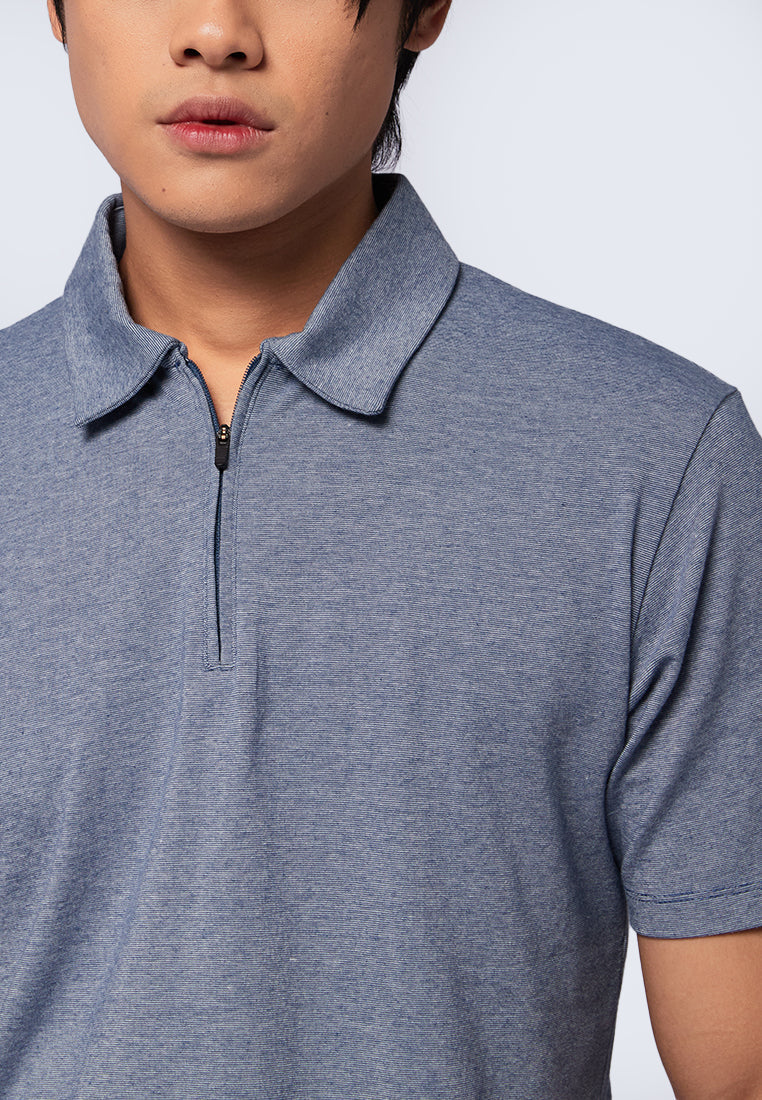 Slim Fit Polo Shirt with Zipper