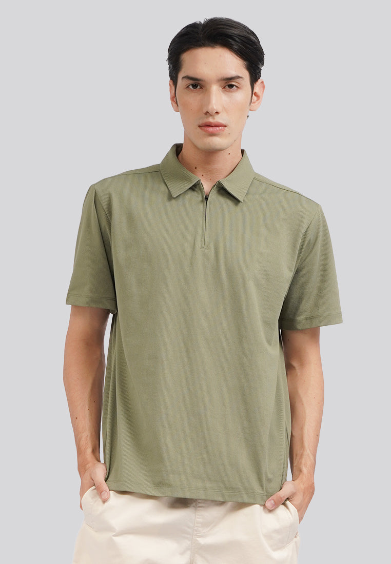 Breathable Short Sleeve Polo Shirt Olive