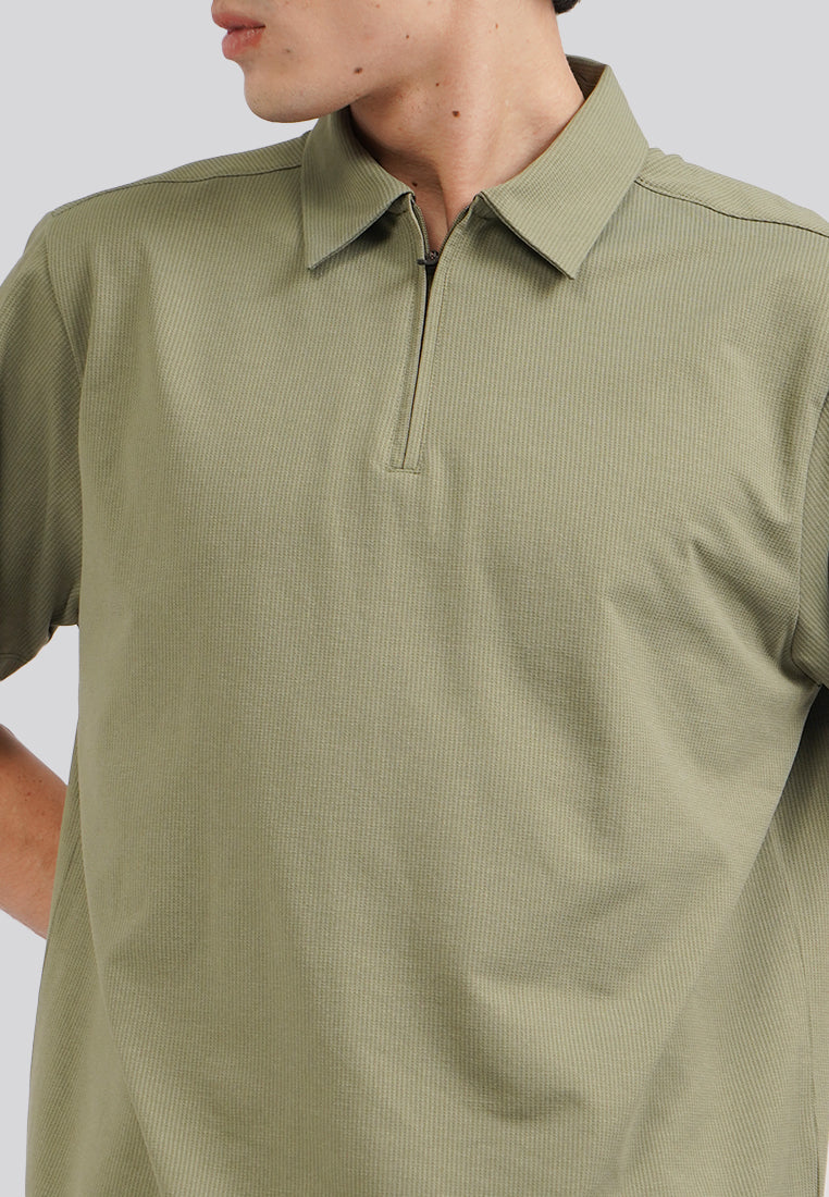 Breathable Short Sleeve Polo Shirt Olive