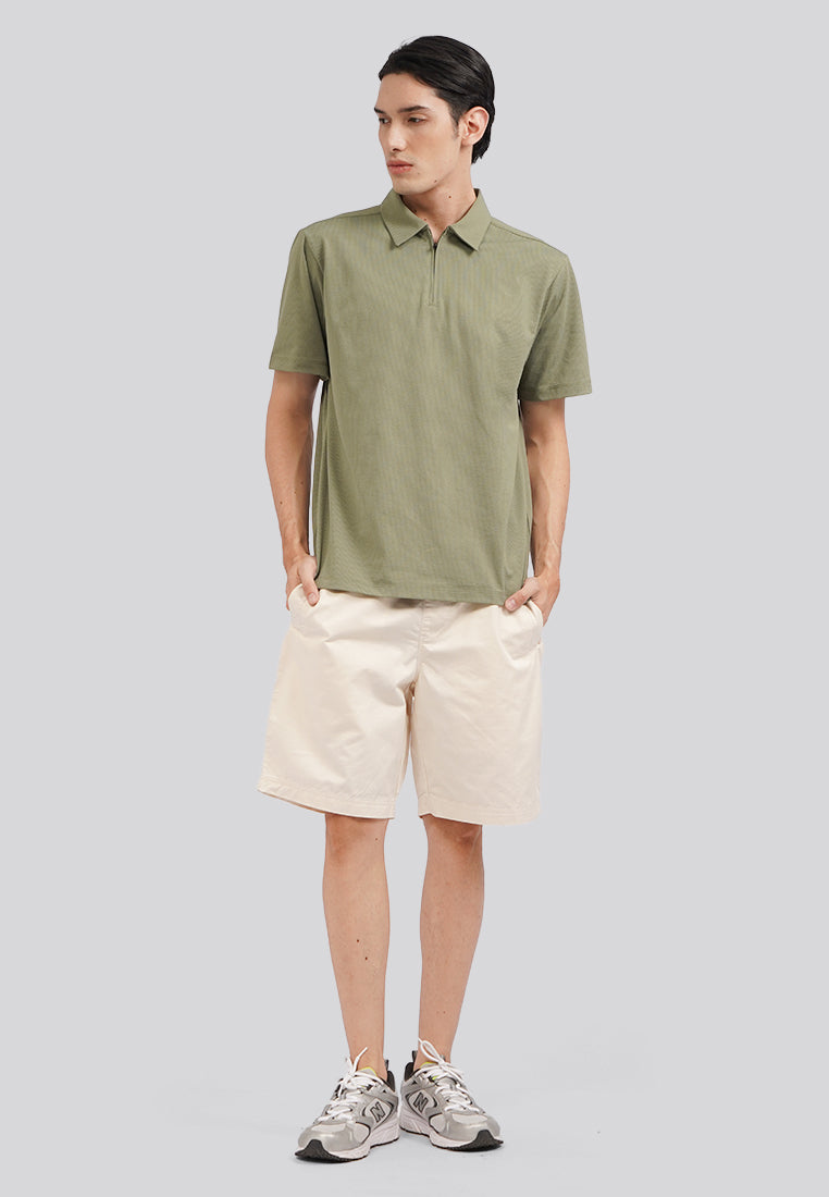 Breathable Short Sleeve Polo Shirt Olive
