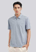 Breathable Short Sleeve Polo Shirt Ice Blue
