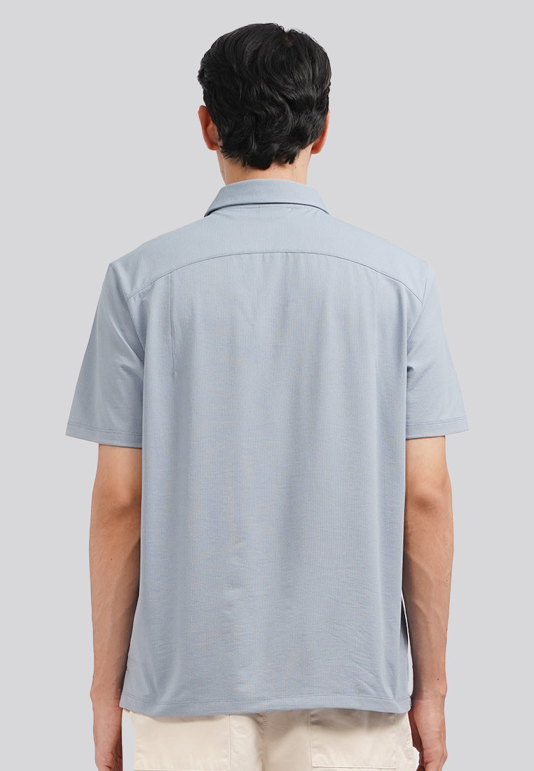 Breathable Short Sleeve Polo Shirt Ice Blue