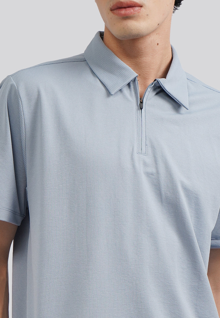 Breathable Short Sleeve Polo Shirt Ice Blue