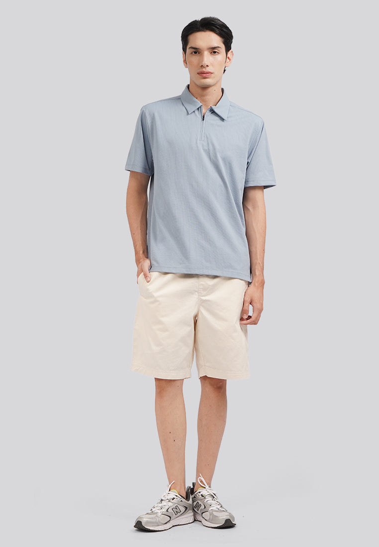 Breathable Short Sleeve Polo Shirt Ice Blue