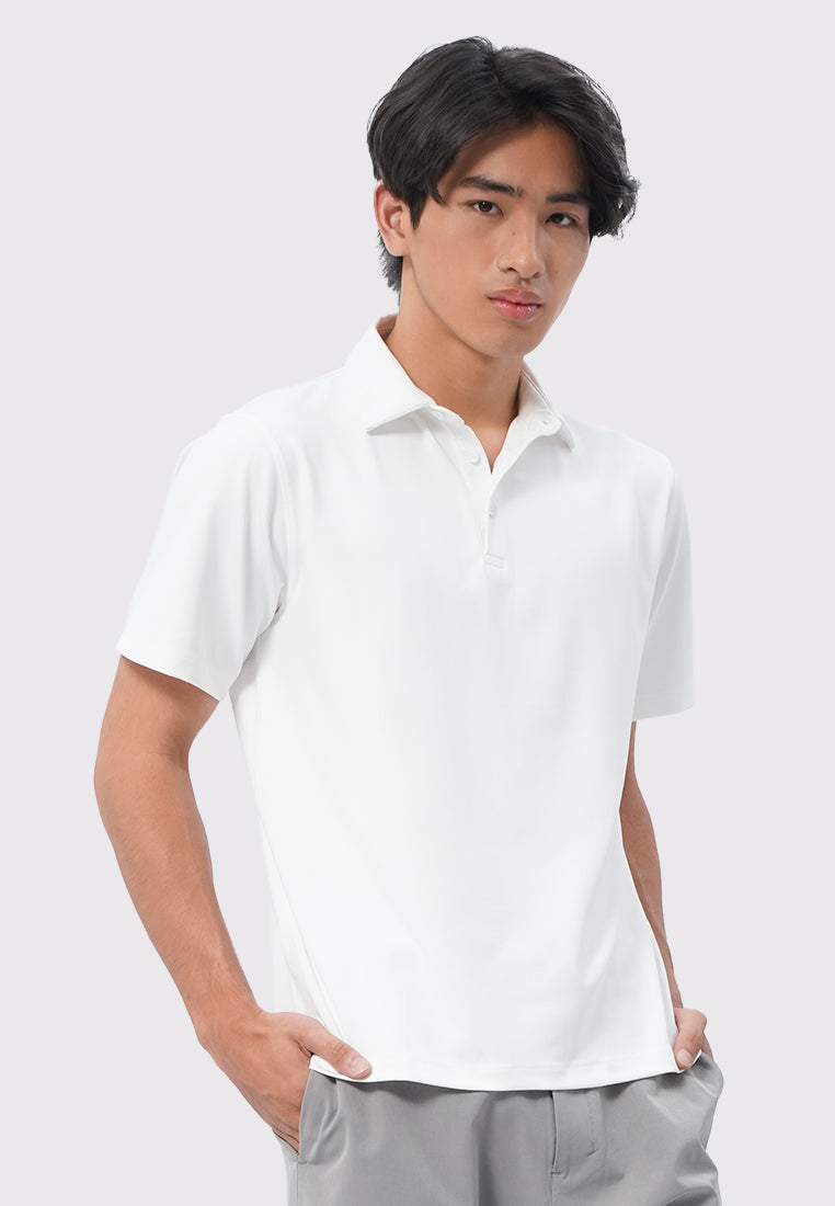 Short Sleeve Buttoned Polo Shirt White