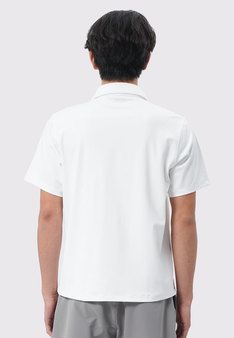 Short Sleeve Buttoned Polo Shirt White