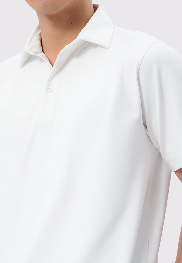 Short Sleeve Buttoned Polo Shirt White
