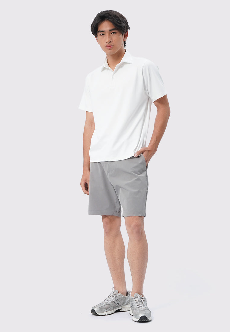 Short Sleeve Buttoned Polo Shirt White