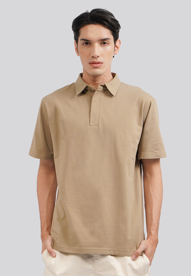 Regular Fit Short Sleeve Polo Shirt Sand